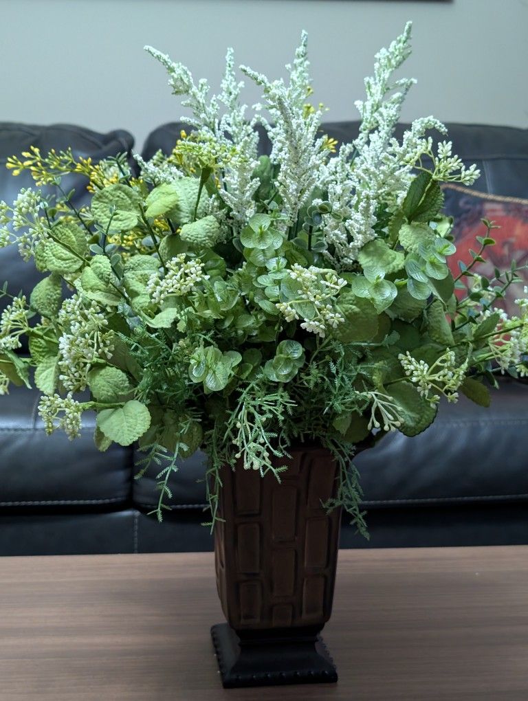 Decorative Vase With Plastic Flowers