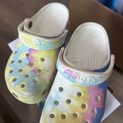 Rainbow Crocs Woman Size 7 $20