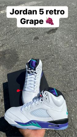 Jordan 5 Retro Grape Size 5Y To 7Y 8-8.5-9-9.5-10-10.5-11-12-13