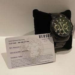 Versace Versus Black Tri-Dial 45mm Watch