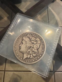 1893 CC Morgan silver dollar coin