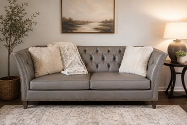 Free Delivery - Modern Ethan Allen 78” Leather Couch