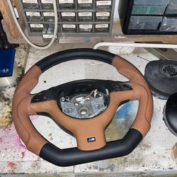 Handmade Custom Flat Bottom Steering Wheel Purchased for BMW E39 540i