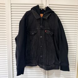 Levi’s Denim Hybrid Hooded Trucker Jacket XL