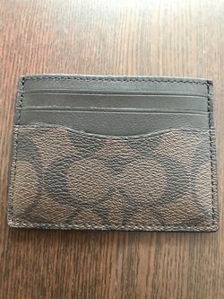 brown coach card holder