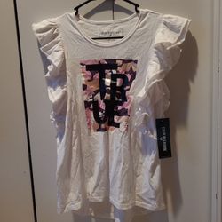 Kids True Religion White Flutter Tee, Size XL