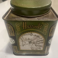 Harrods Vintage Collectible Tea Metal Container
