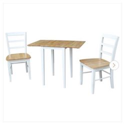 Drop Leaf Table & Ladder Back Chairs Set 