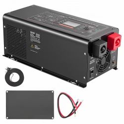 15# Pure Sine Wave Inverter Charger, 2000 Watt, DC 12V to AC 120V Power Inverter with LCD Display, Remote Control, Solar Inverter for Off-Grid Solar R