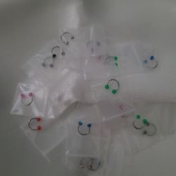 Round Ball Eyebrow, Ear, Septum Piercings