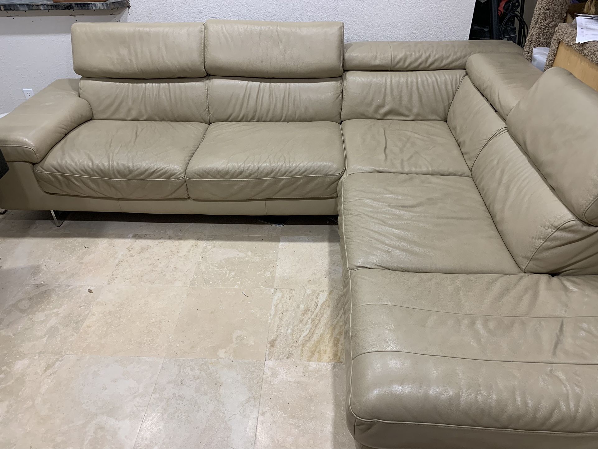 Genuine Leather Sectional Sofa Couch