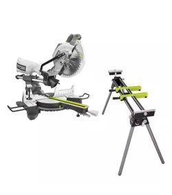 15 Amp 10 in. Corded Sliding Compound Miter Saw and Universal Miter Saw QUICKSTAND