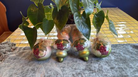 Vintage Christmas hand painted ornaments