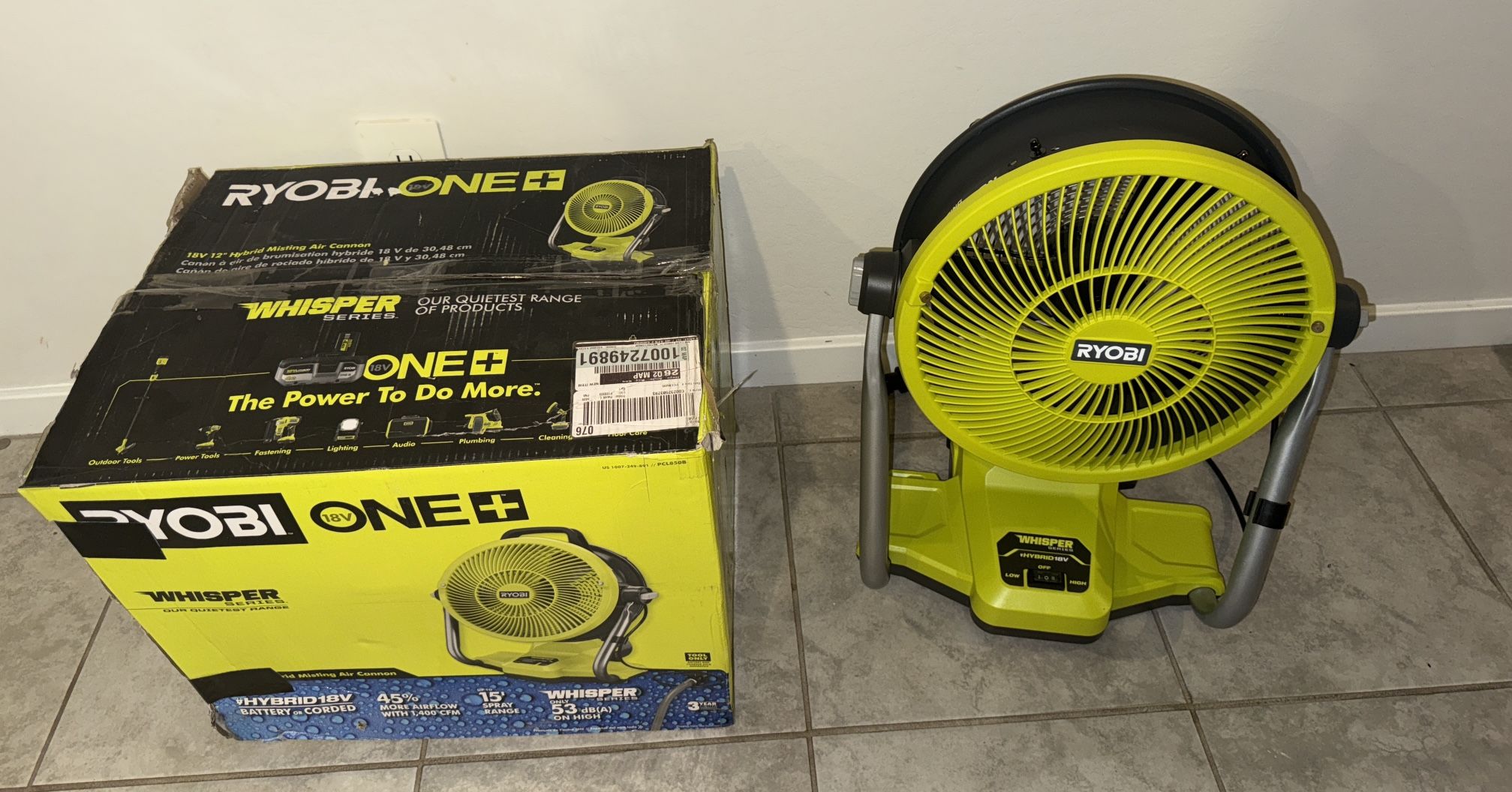 Ryobi 12” Hybrid Misting Air Cannon