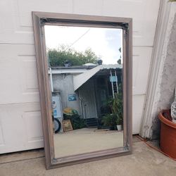 Large Mirror In Wood Frame 