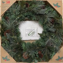 Holiday Wreath with LED Lights | Size: 32 inches