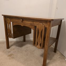 Writing Desk Library Table Workbench Antique Stickley Brothers Limbert Mission Oak Arts & Crafts Desk Quartersawn Tiger Oak Arts and Crafts Table