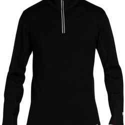 Men's XXL Meriwool Layers Merino Wool 400g Half Zip Sweater Black