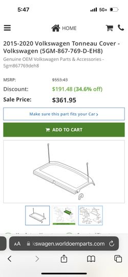 2015-2020 Volkswagen Tonneau Cover - Volkswagen