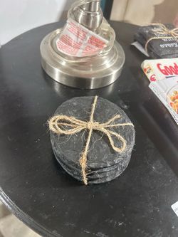 Black round coasters