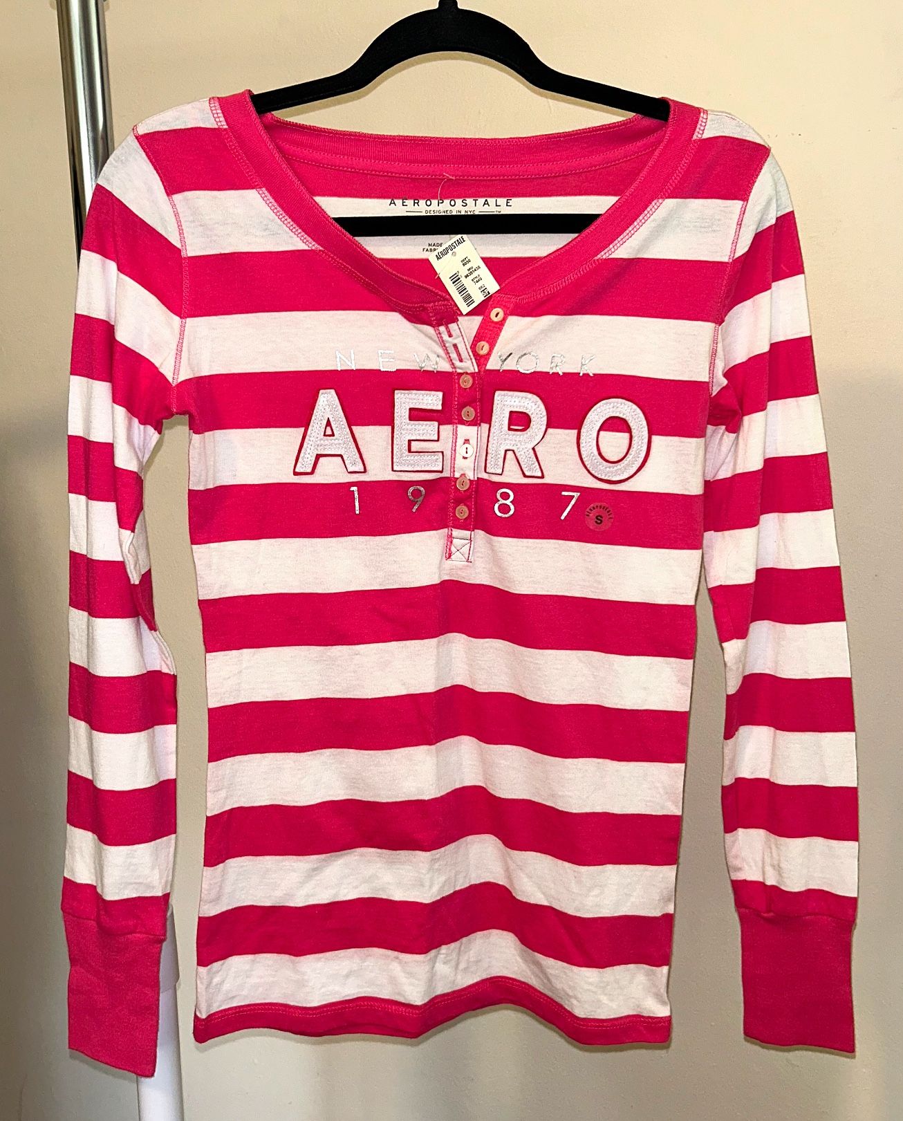 Aeropostale Brand Striped Long Sleeve Top Size S