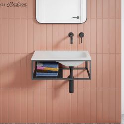Sink, Swiss Madison Lisse, 24” Concrete Wall-Mount Bathroom Sink