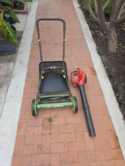 Push lawn mower and  home lite blower