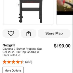 Nexgrill Daytona 2-Burner Propane Gas Grill 28 in. Flat Top Griddle in Black with Lid