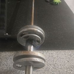 olympic weight  bar and plates