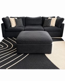 Black Couch + Oversized Ottoman