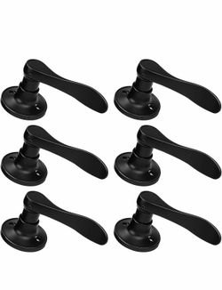 Gobrico Paquete de 6 manijas decorativas para puertas de mano derecha en color negro