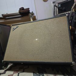 1960's Fender Showman 1x15 Tone Ring Piggyback Guitar Bass Cabinet 
