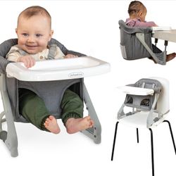 BRAND NEW Infantino The Ultimate Travel Booster, High Chair and Seat for On-The-Go Families, Gray