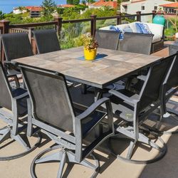 Tile and metal outdoor table