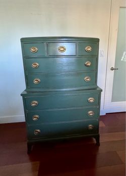 Vintage Style Tall Dresser – Refinished Green – $200
