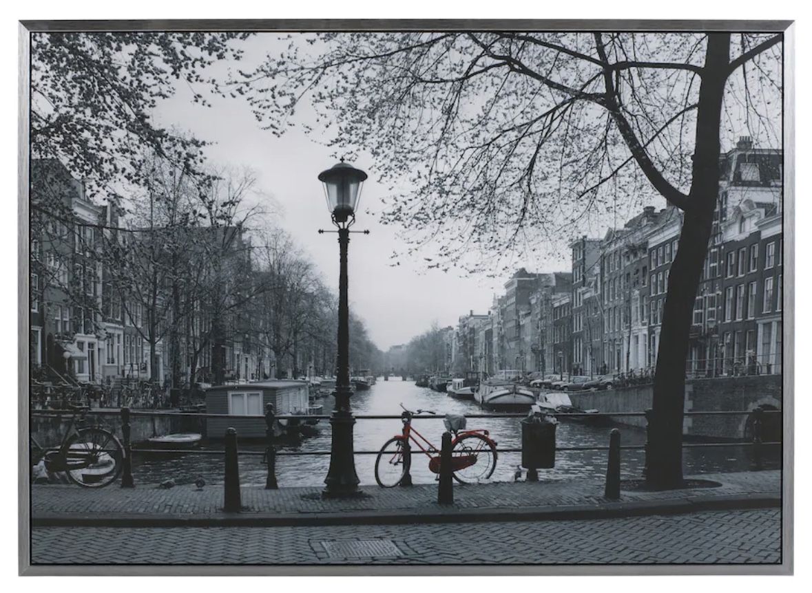 IKEA VILSHULT Picture With Frame, Amsterdam, 55x39 ¼ "