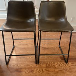 30” Leather Bar Stools