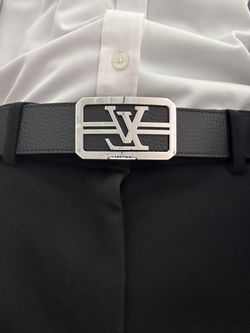 Louis Vuitton Belt LV Design Silver Buckle