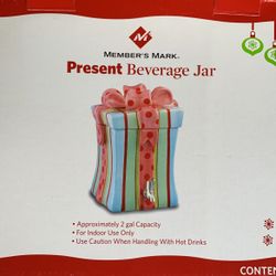 Present Beverage JAR - holiday entertaining - 2 gallon capacity
