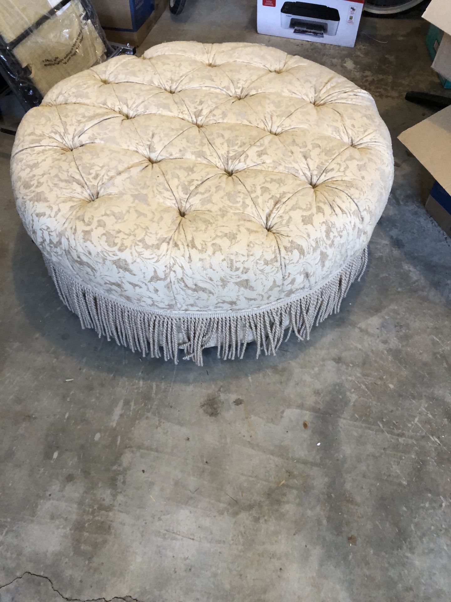 Large Round Ottoman Matches Chair