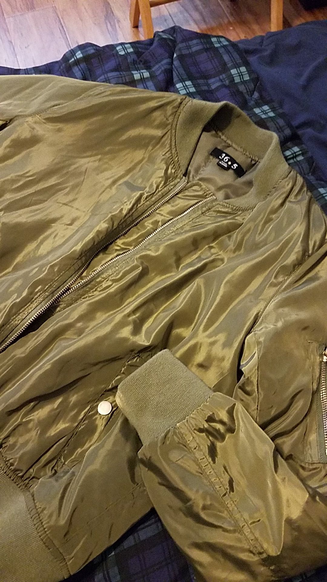 Olive green bomber jacket