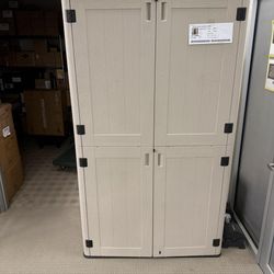 Tall Plastic Storage Cabinet – 2-Door