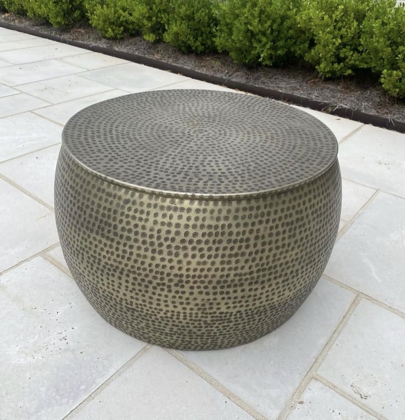 Pottery Barn Bermuda indoor/outdoor hammered brass coffee table for ...
