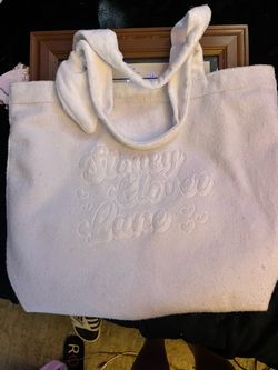 Stoney Clover Lane White Terry Tote Bag