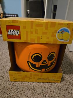 Lego storage pumpkin head