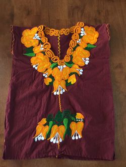Mexican Embroidered Blouse Girl Size 7/8