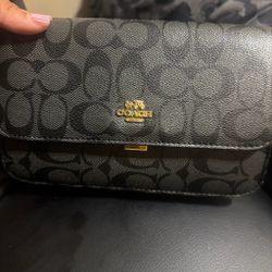 Gold and Black Coach Bag