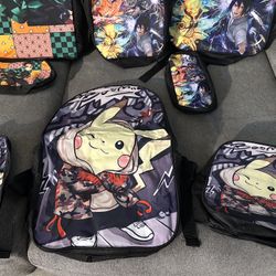 New three-piece backpack sets Anime Backpacks