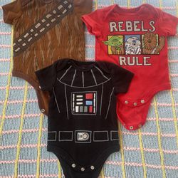 0-3 Month Size Infant Star Wars Onesies