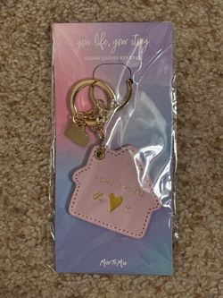 Miss to Mrs Pink Vegan Leather Key Ring